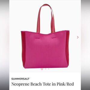 NIB Summersalt Neoprene Vibrant Pink and Red Tote